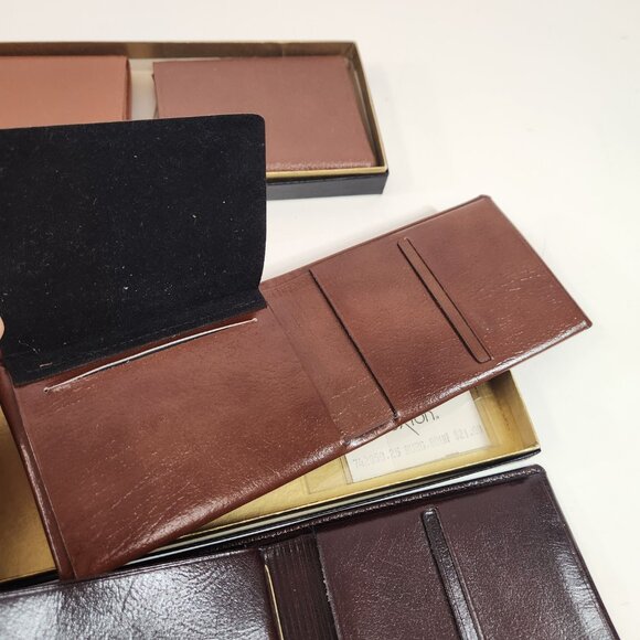 Vintage Leather Wallet Bundle Buxton Fina Brown & Black - Picture 5 of 16